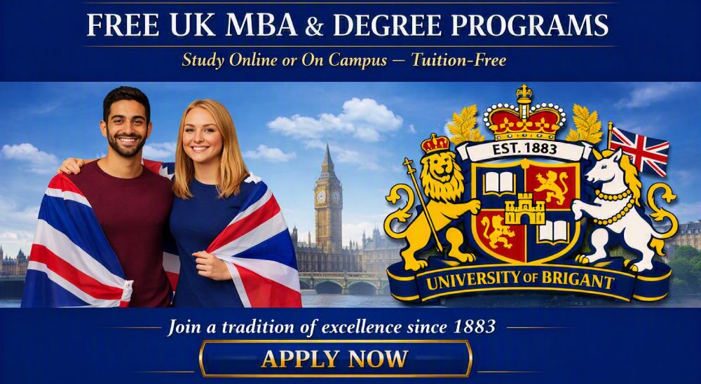 University of Brigant — Free UK MBA & Degree Programs. Study online or on campus — tuition-free. Apply now at brigant.uk